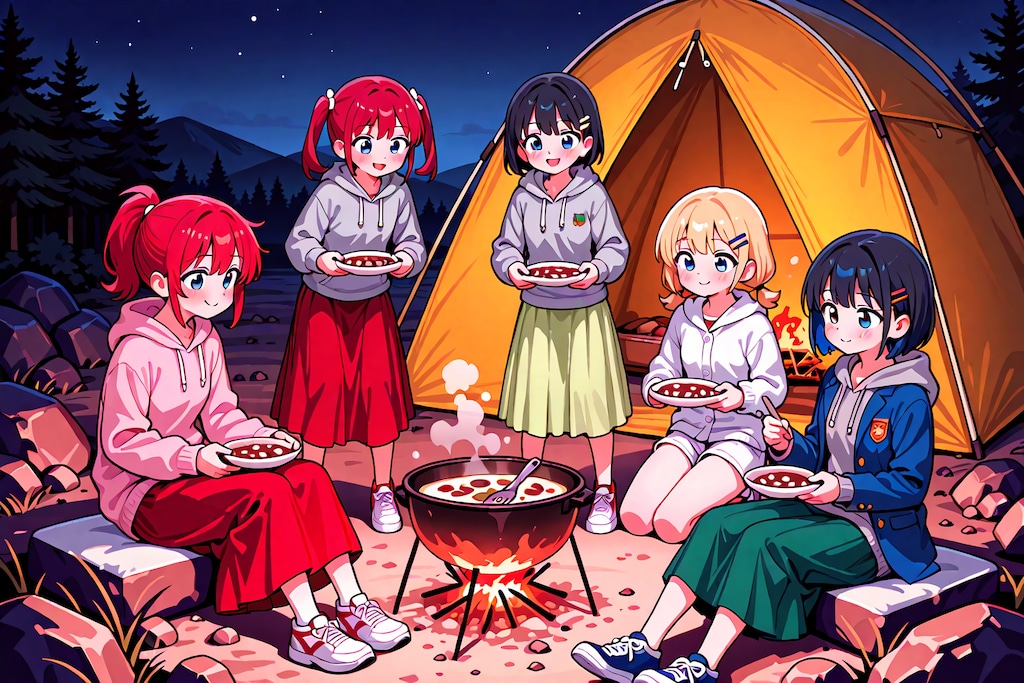 キャンプで料理、美味しそう！