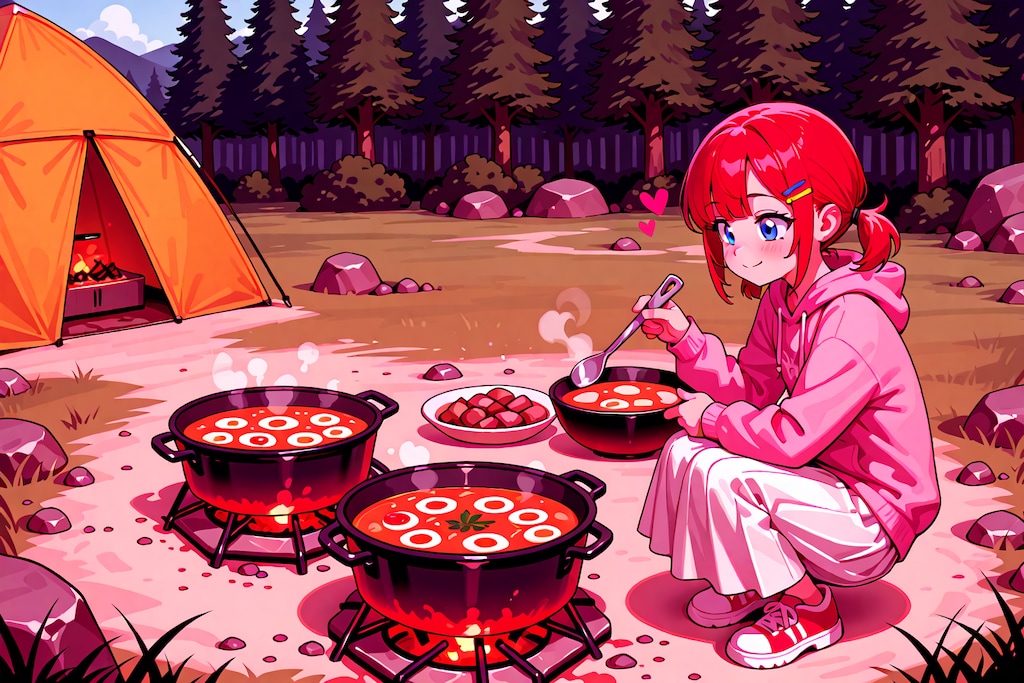 キャンプで料理、美味しそう！