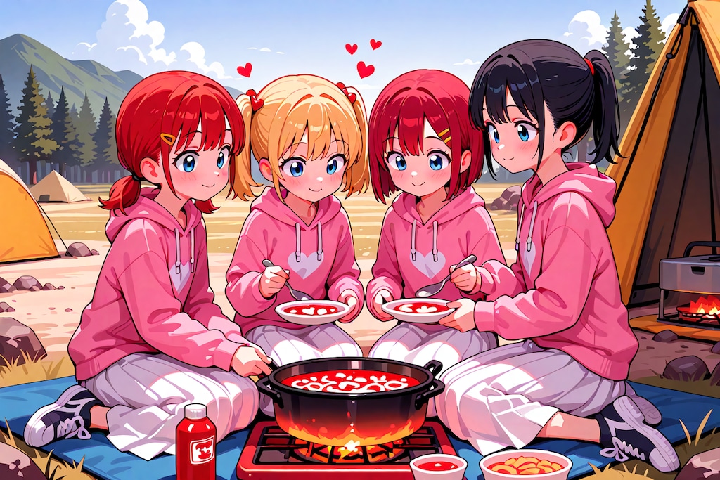 キャンプで料理、美味しそう！
