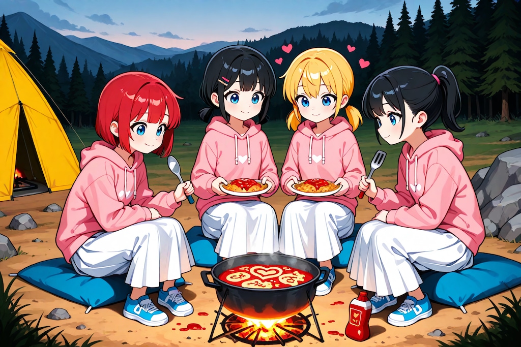 キャンプで料理、美味しそう！