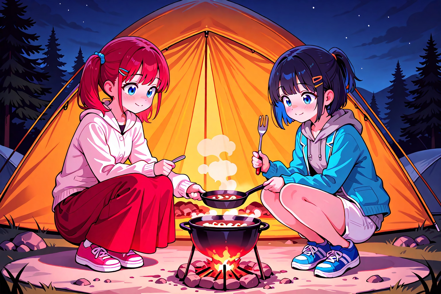 キャンプで料理、美味しそう！