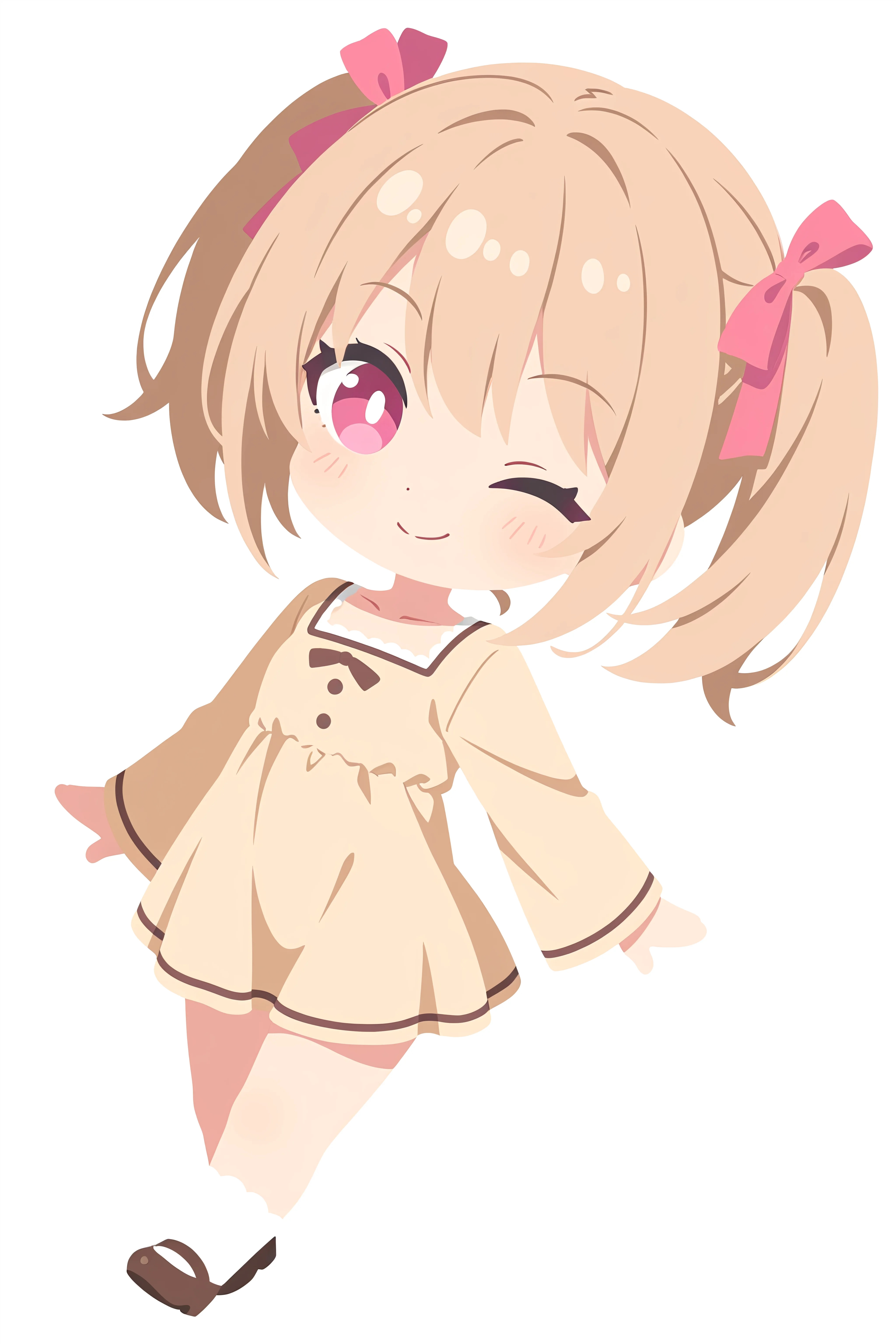 A Wink in Soft Beige | の人気AIイラスト・グラビア
