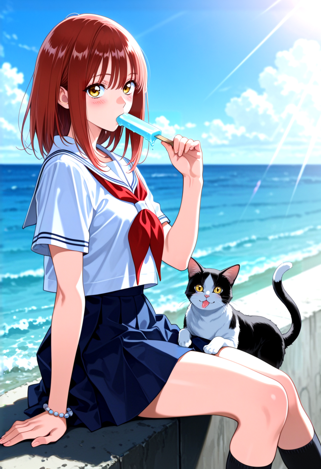 猫とアイスと少女と