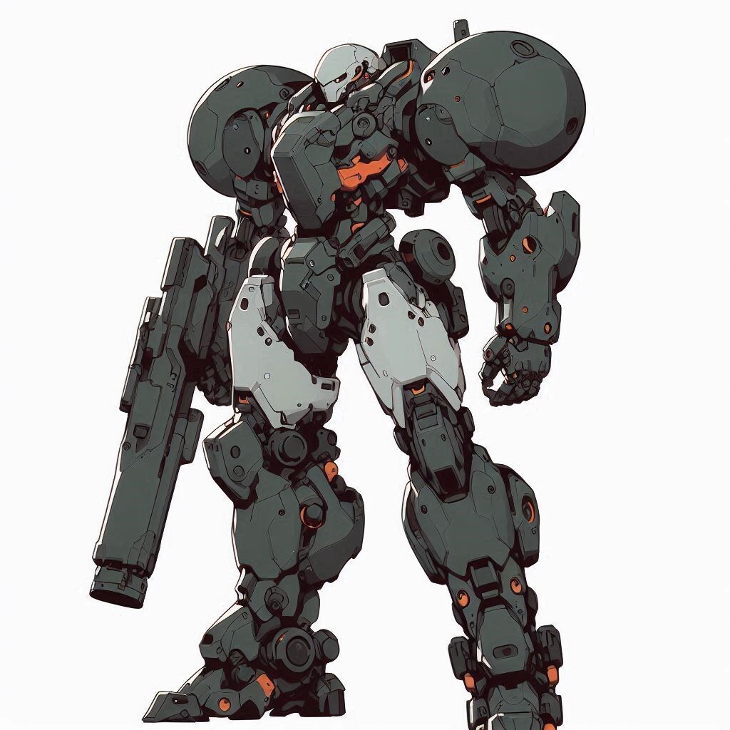 AIガチャ戦機α外伝 ／ 重機殻 XR-04 ヴァルカン　立ち絵＆フィギア