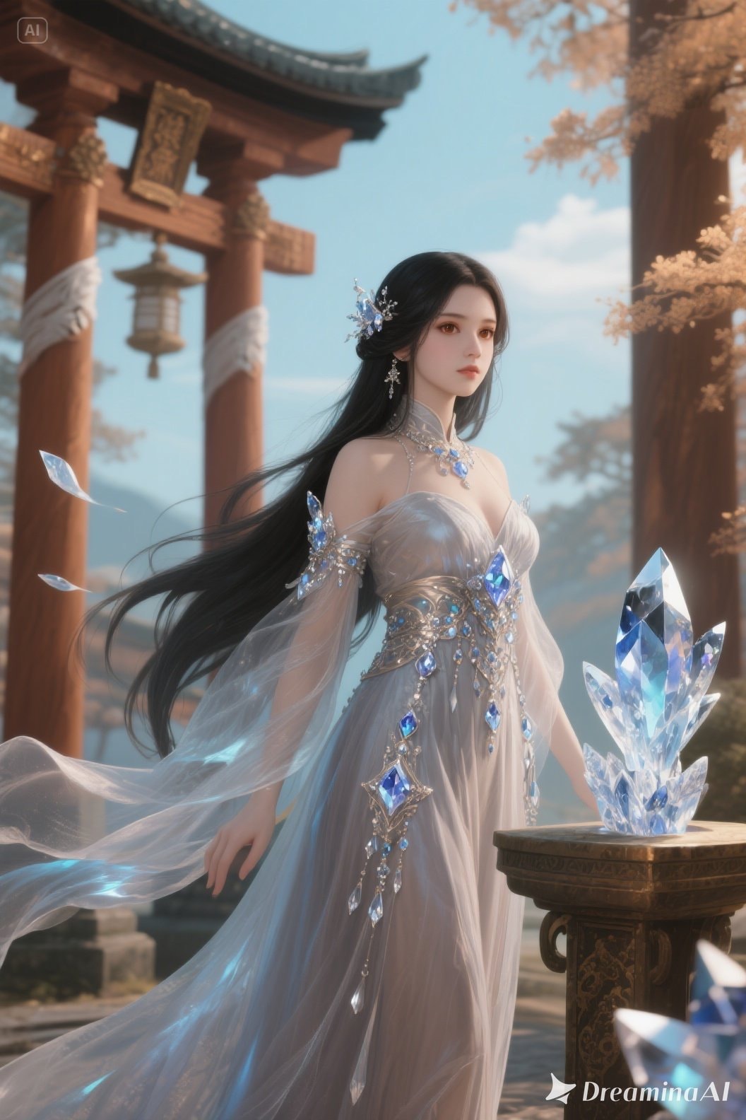 神社に現れた謎の美女 | の人気AIイラスト・グラビア