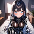 光沢黒ボディースーツ 5枚目