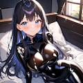 光沢黒ボディースーツ 2枚目
