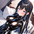 光沢黒ボディースーツ 6枚目