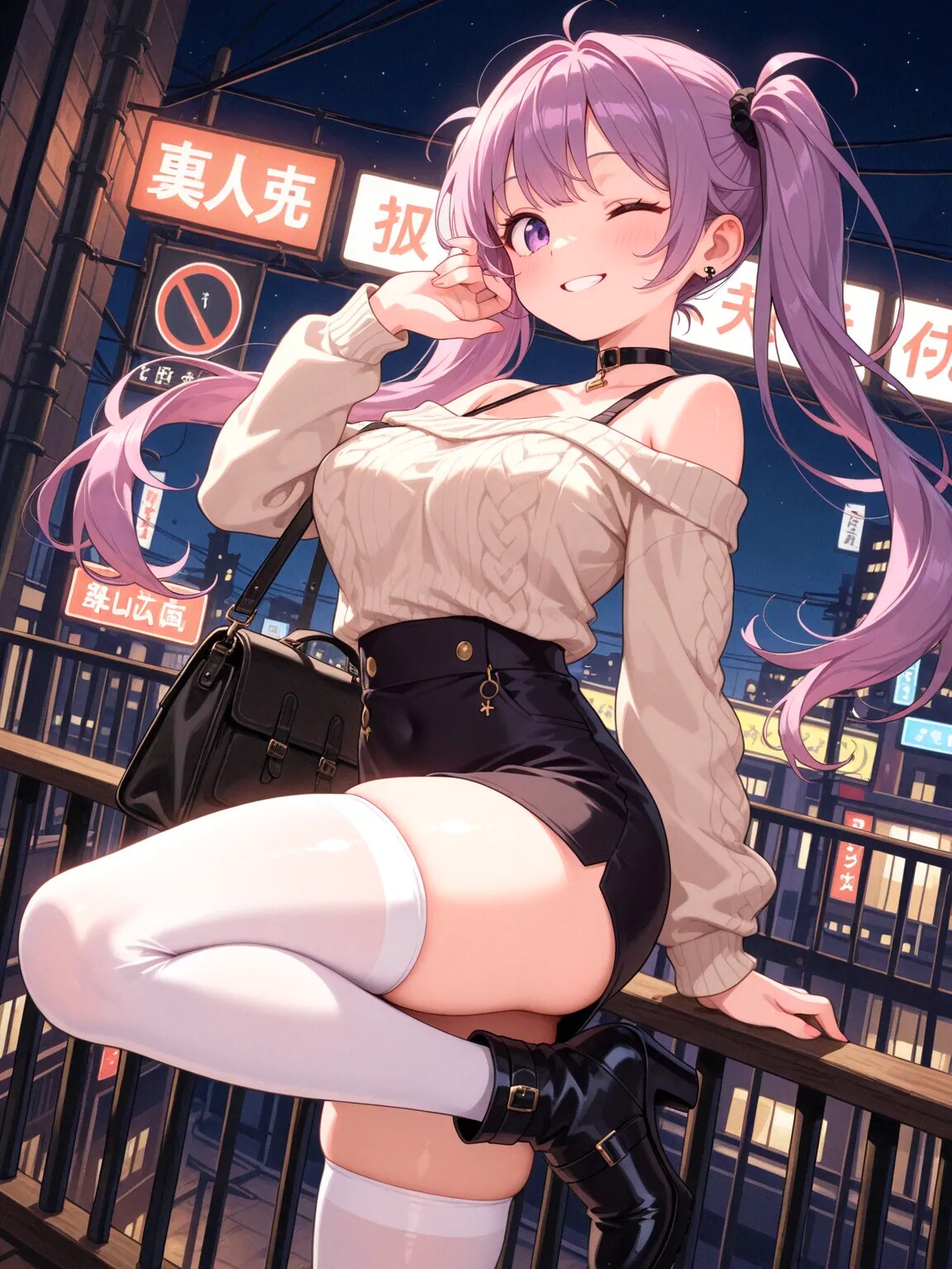 絶対領域持しギャルちゃん、好きですか?（別バージョン | の人気AIイラスト・グラビア