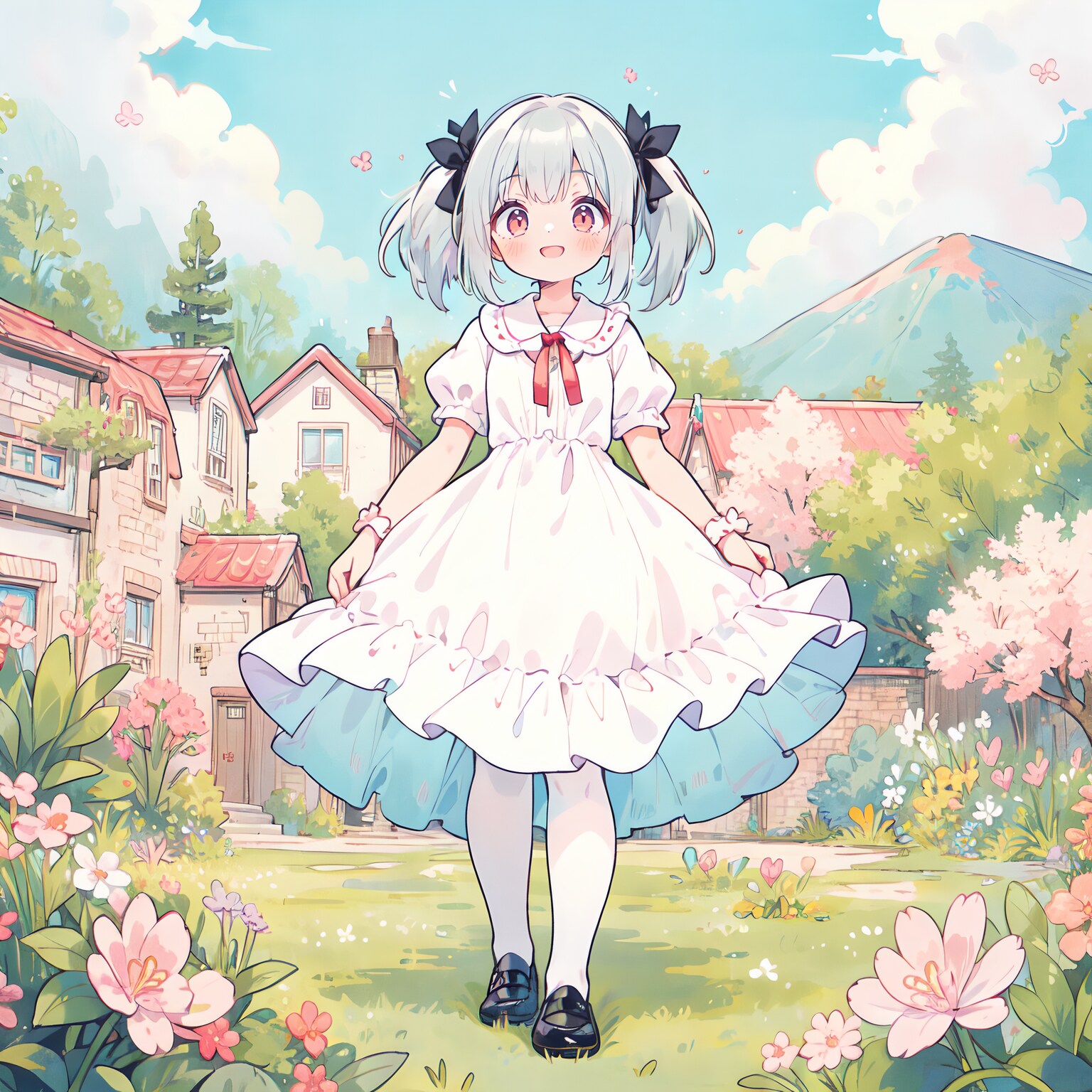 銀髪ツインテちゃん