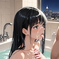 黒髪ロング×お風呂_顔射 8枚目