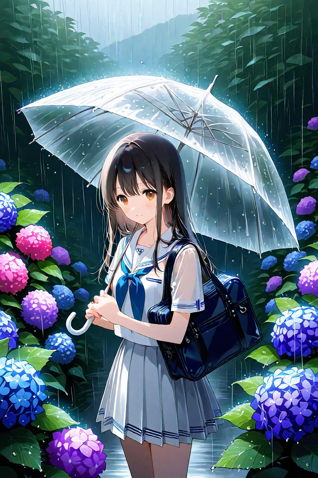 梅雨時の女子