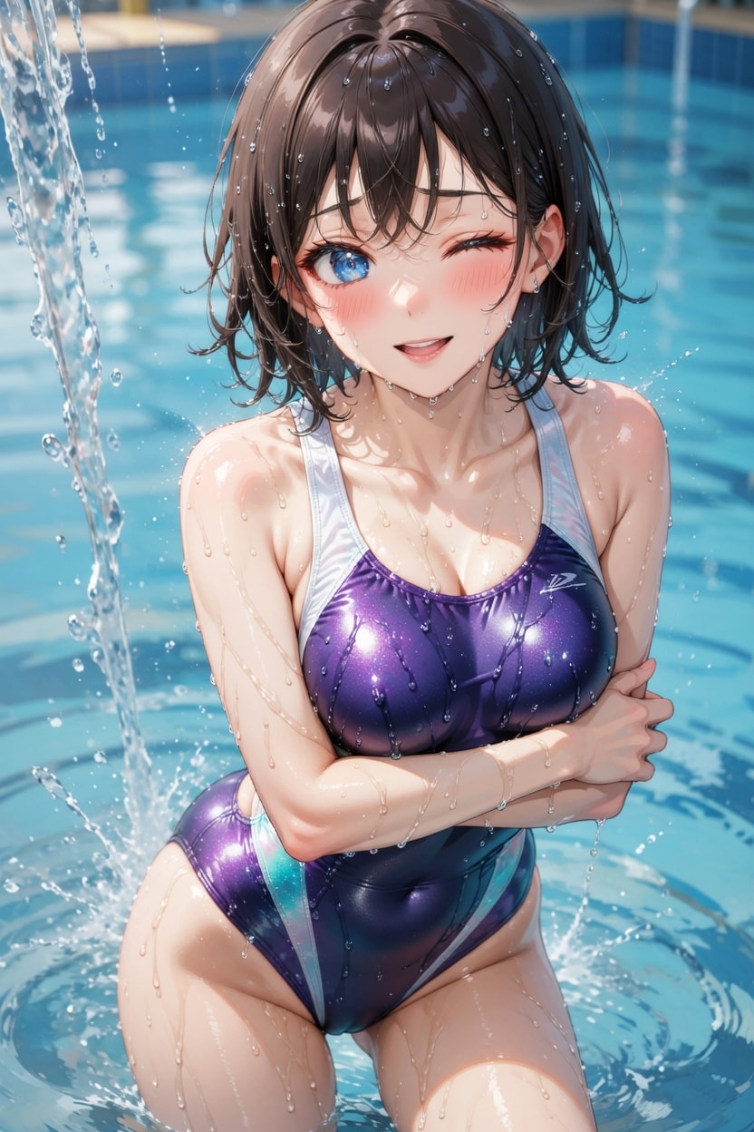 まだ水が冷たい春の競泳水着