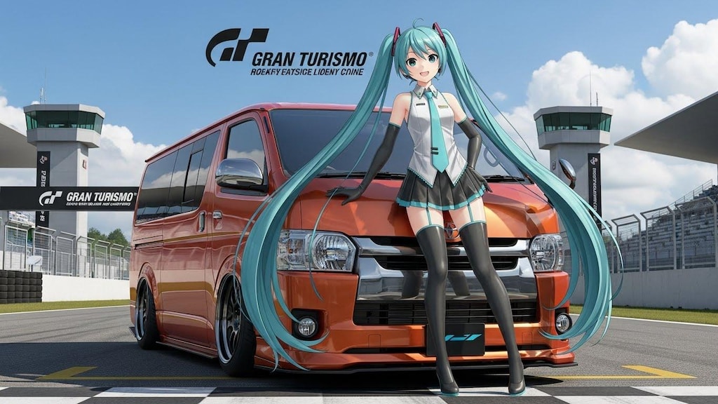 初音ミクとハイエース