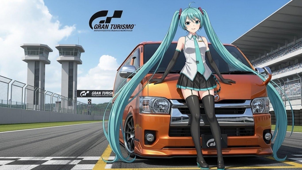 初音ミクとハイエース