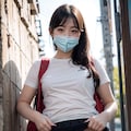 マスクJK　野外オ〇ンコ見せ 7枚目