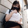 マスクJK　野外オ〇ンコ見せ 5枚目