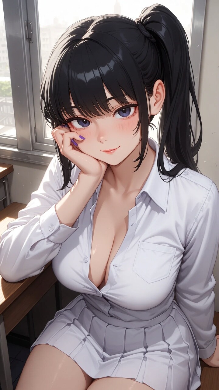 教室の女子高生