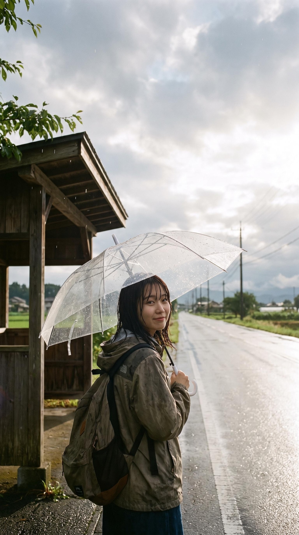 Waiting Beneath the Clear Umbrella