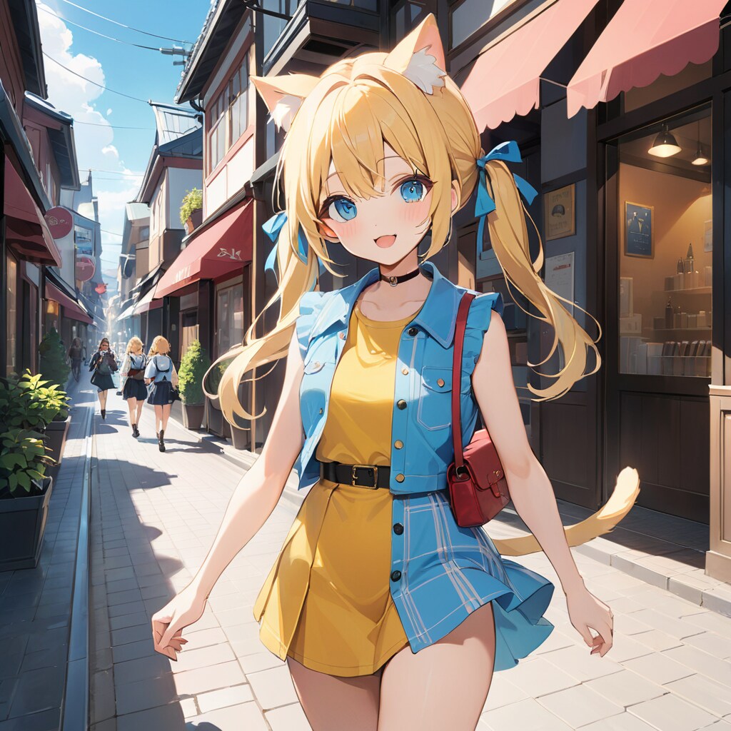 こるり「昭和の町並み？　いいかも」まや「買い物が不便」 | の人気AIイラスト・グラビア