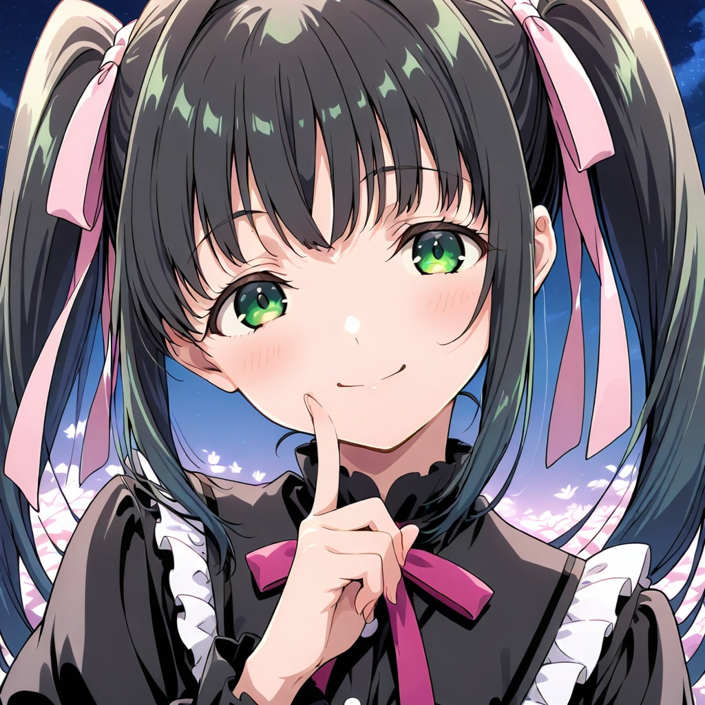 夜空の下で微笑む椛ちゃん