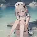 水とメイドさん 2枚目