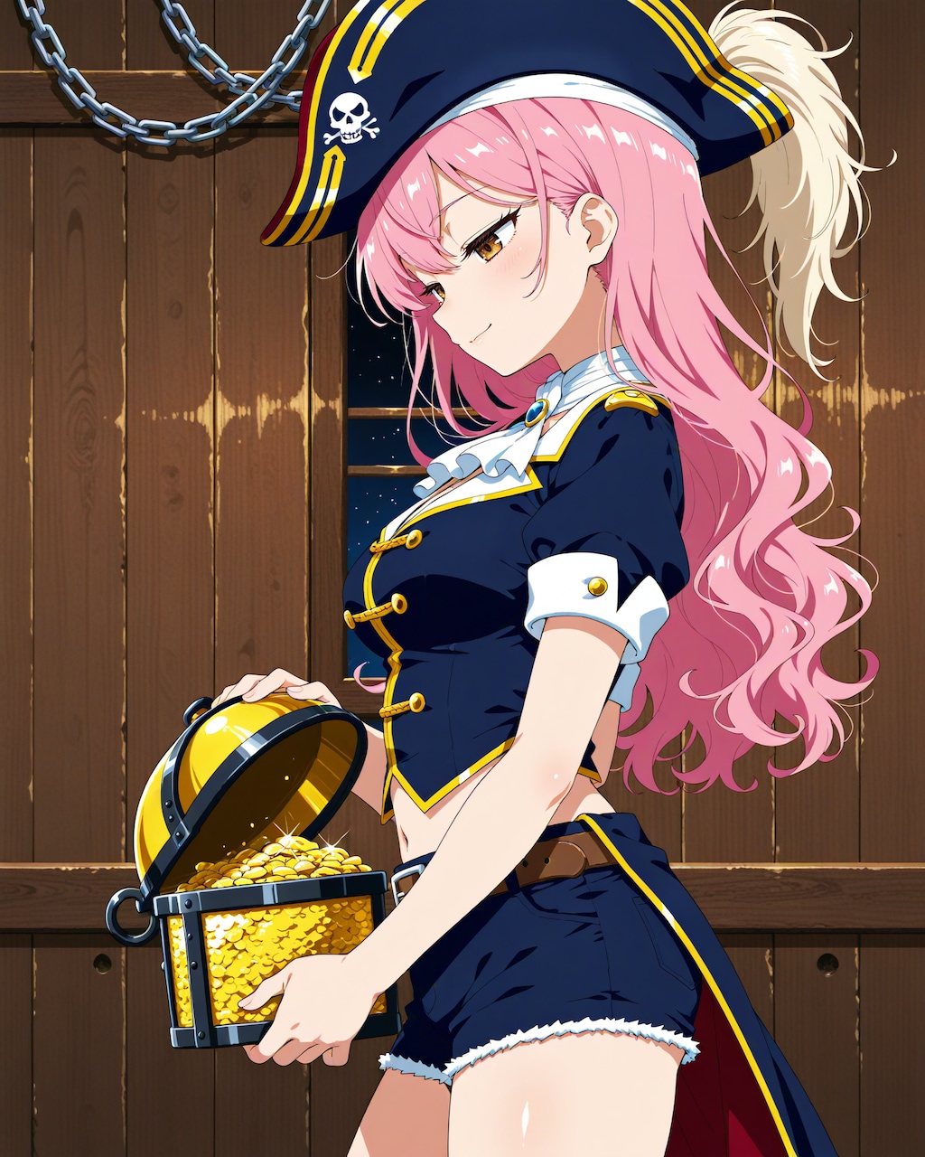 お宝を手にする女海賊