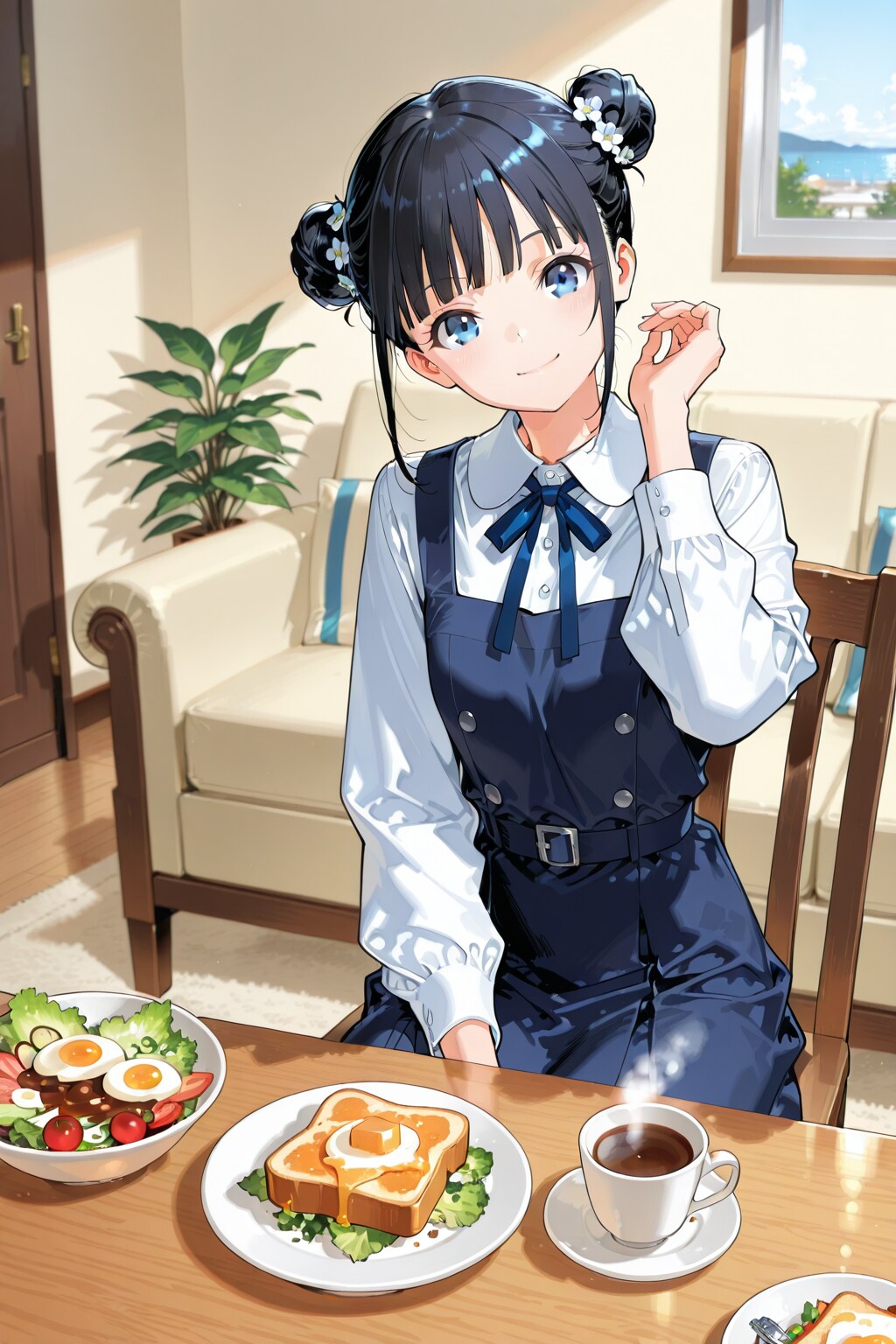 おだんごちゃん🍡✨と朝ごはん🍚✨　4/8 | の人気AIイラスト・グラビア