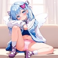 瑠璃野ねもがソファで片足をあげてパンチラ 8枚目
