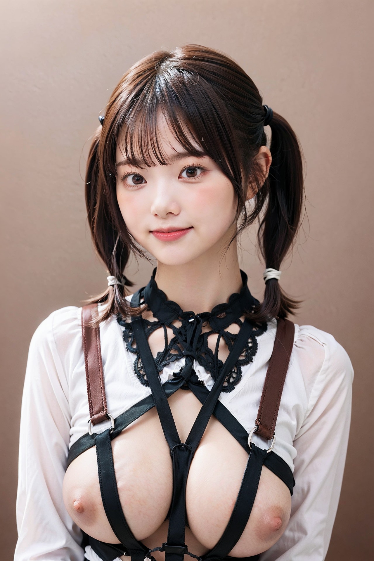 ボンテージ+αでポロリ