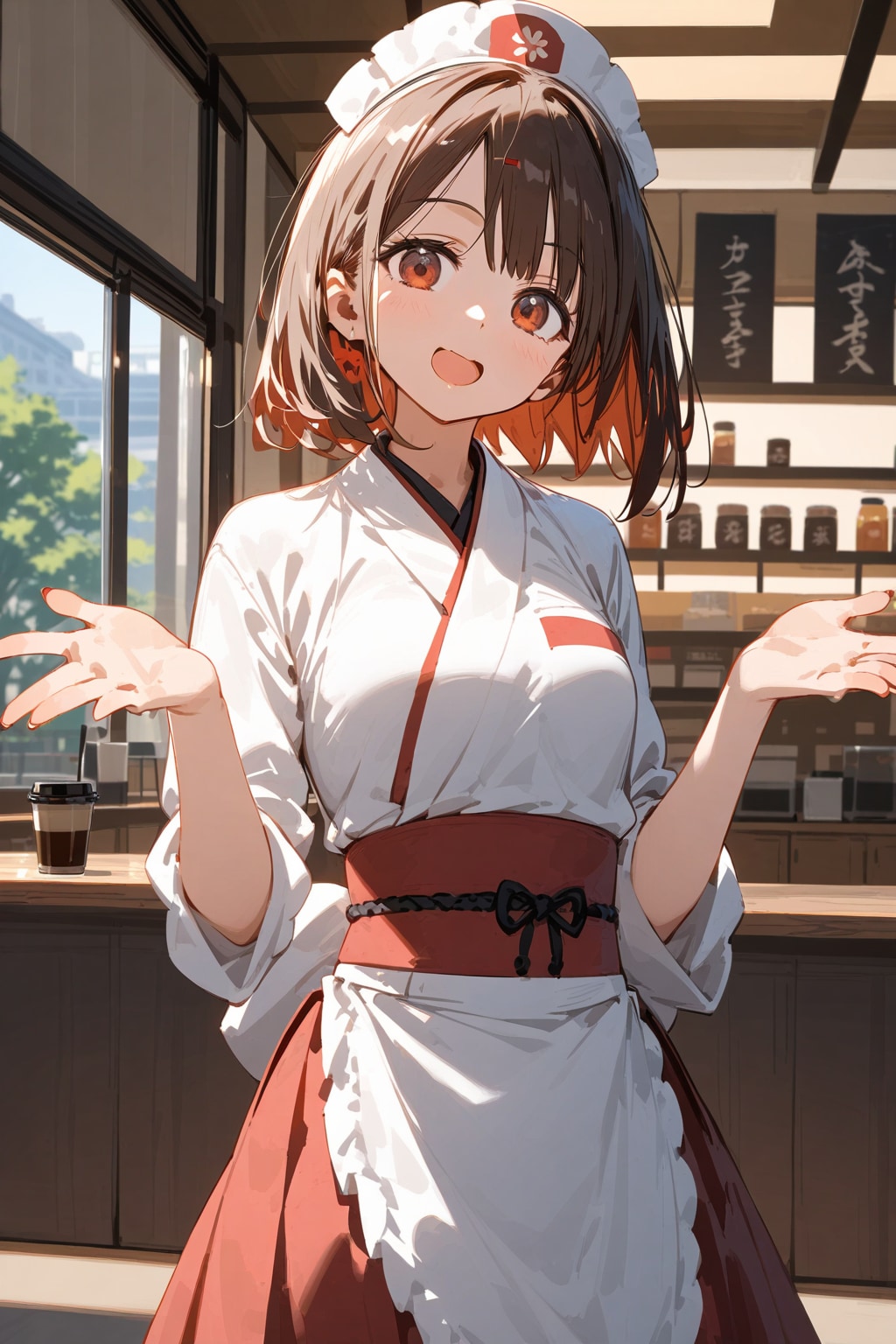 和風な、ウェイトレス。(課金アイテム使ってみた)