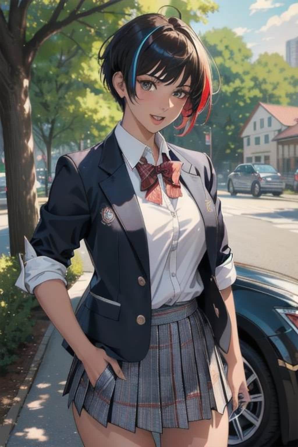 カラフルショートヘアJK（女子高生）