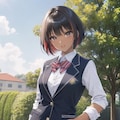 カラフルショートヘアJK（女子高生） 10枚目