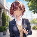 カラフルショートヘアJK（女子高生） 8枚目
