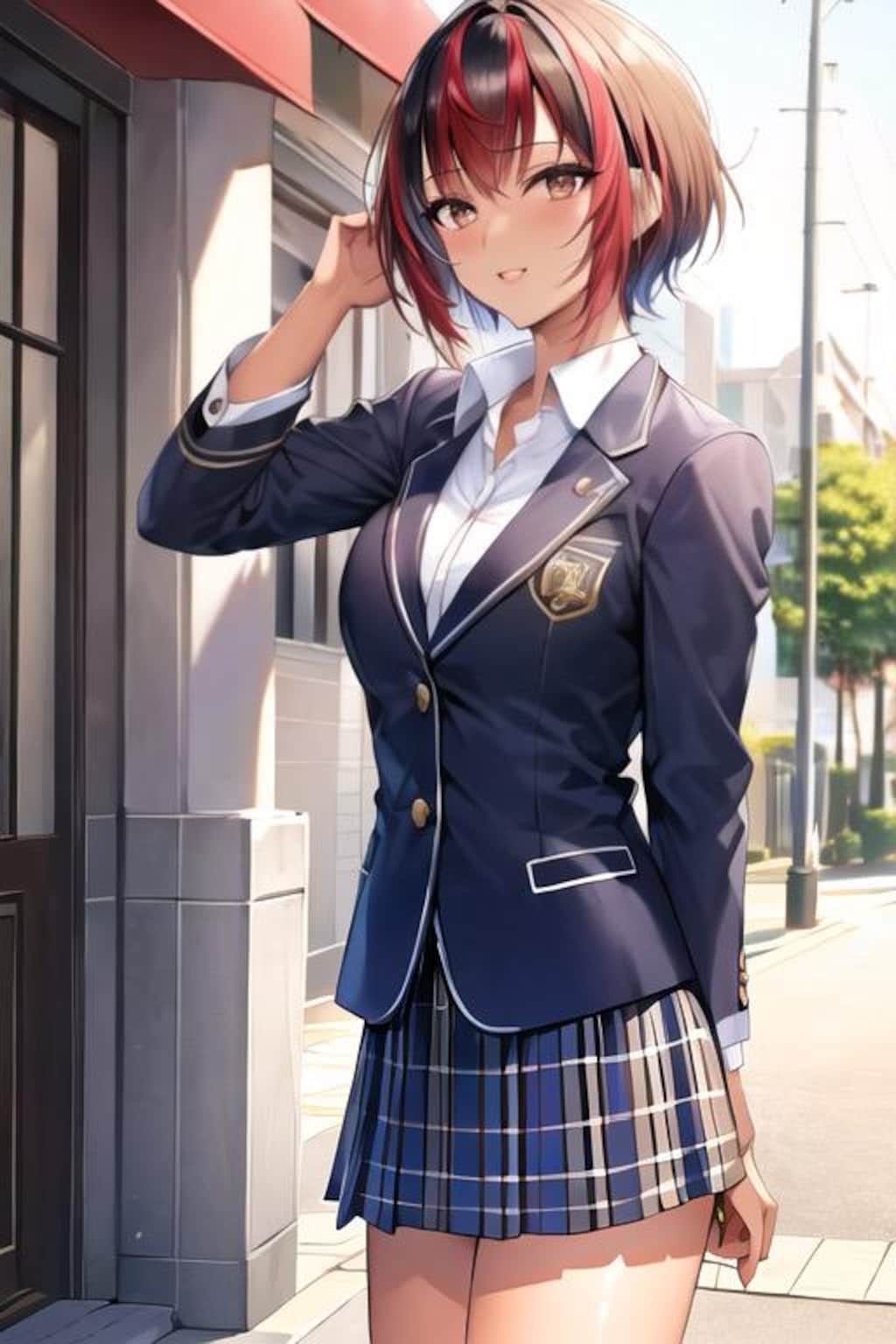 カラフルショートヘアJK（女子高生）