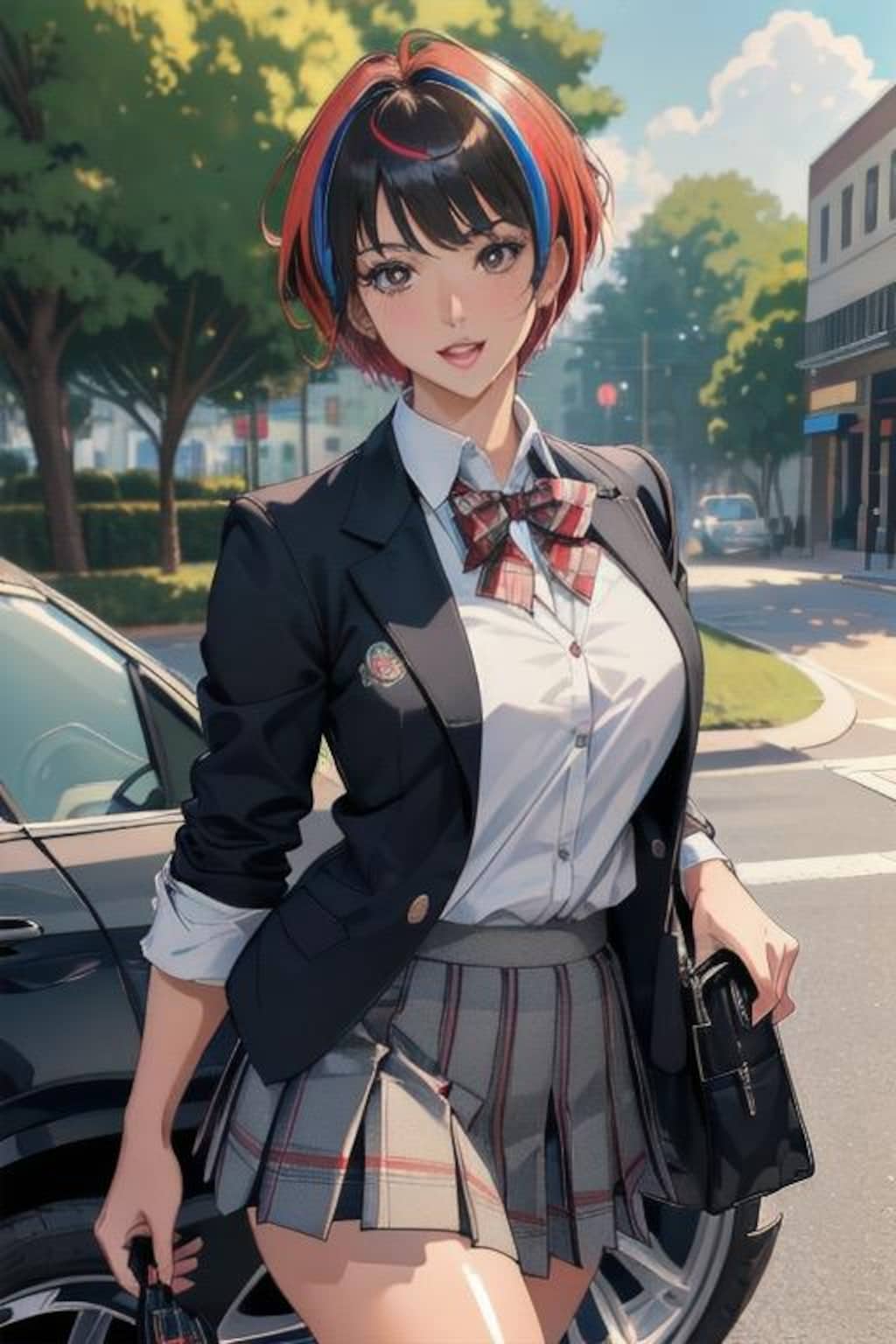 カラフルショートヘアJK（女子高生）
