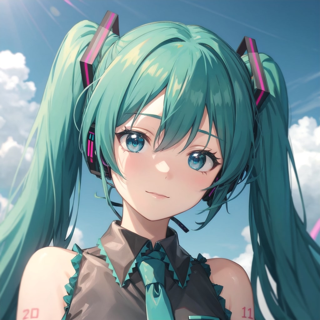 初音ミク、ヘッドショット