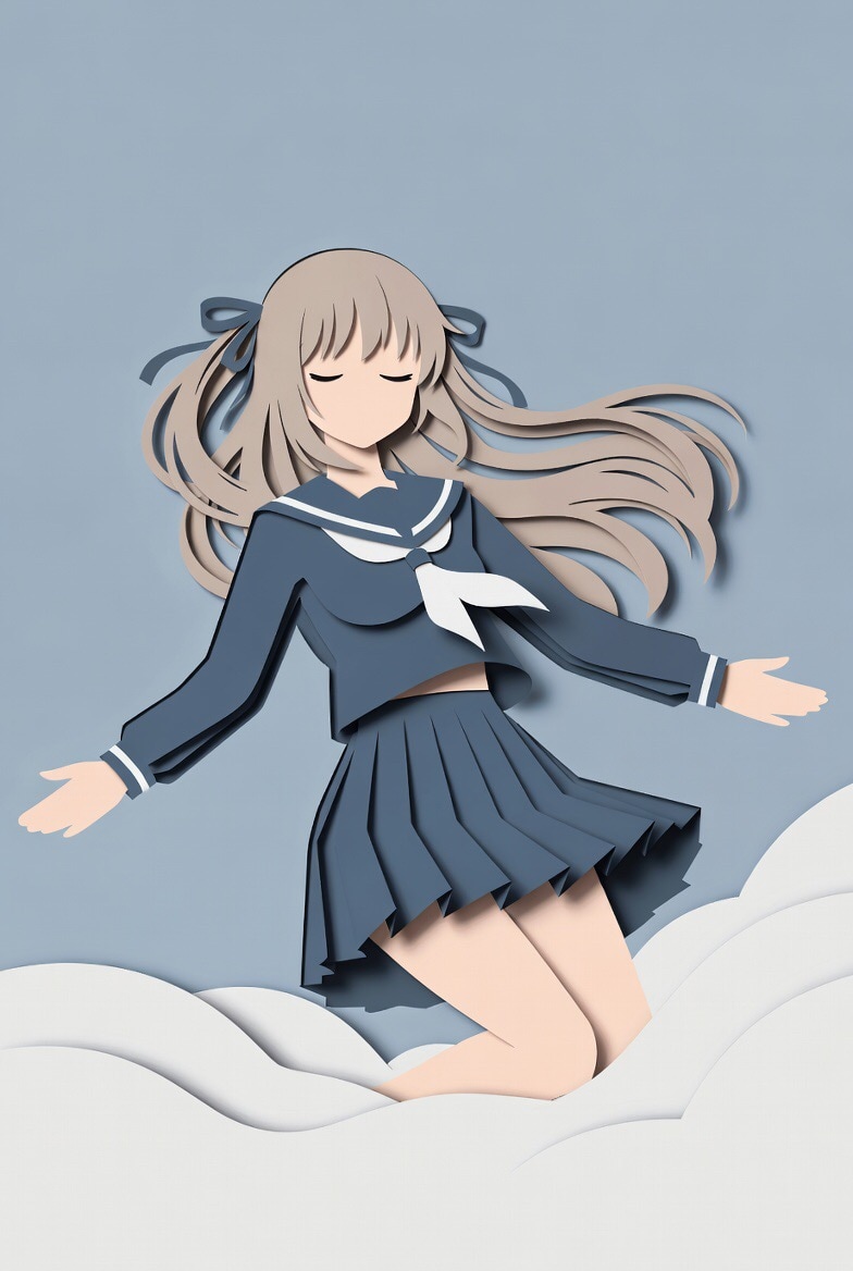 ペーパーアート女学生 | の人気AIイラスト・グラビア