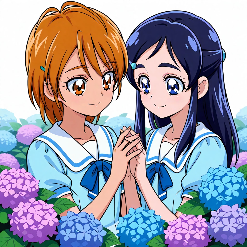 紫陽花と二人はプリキュア