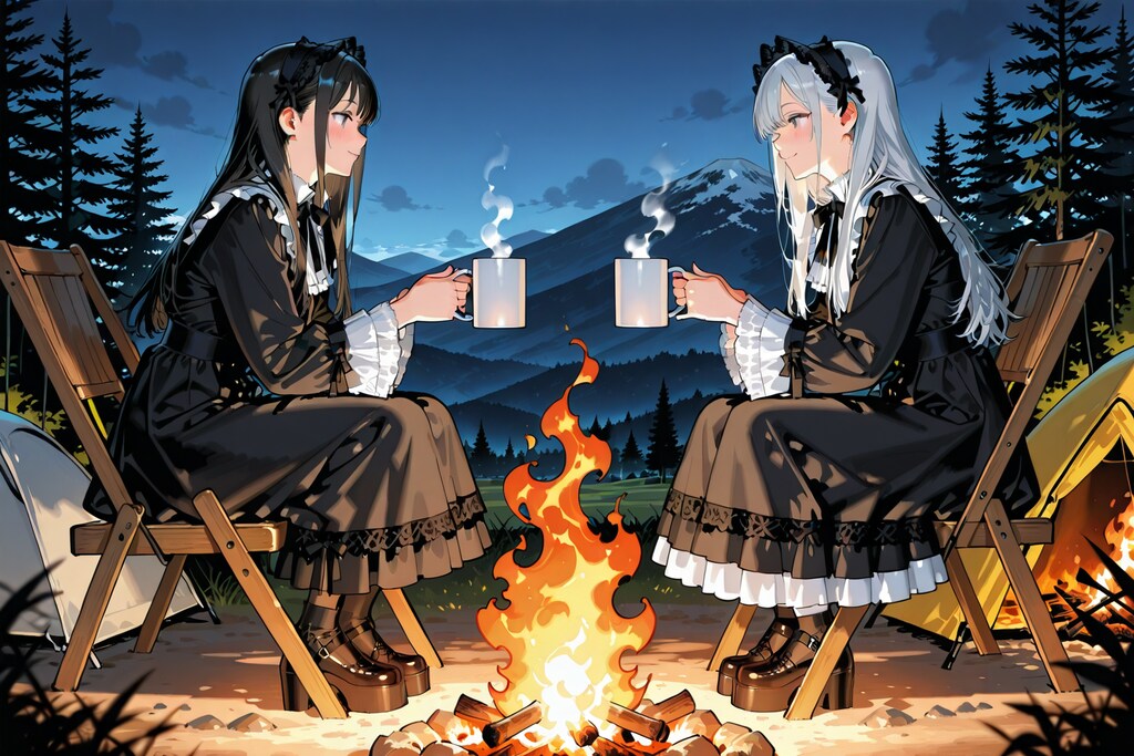 ゴスロリでキャンプ