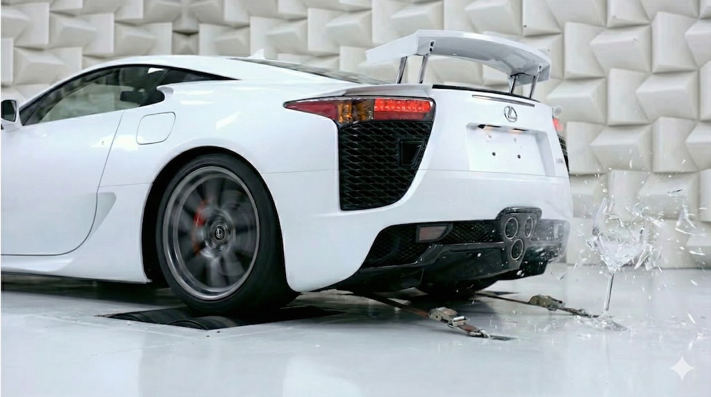 共振でグラスを破壊するLFAの「天使の咆哮」