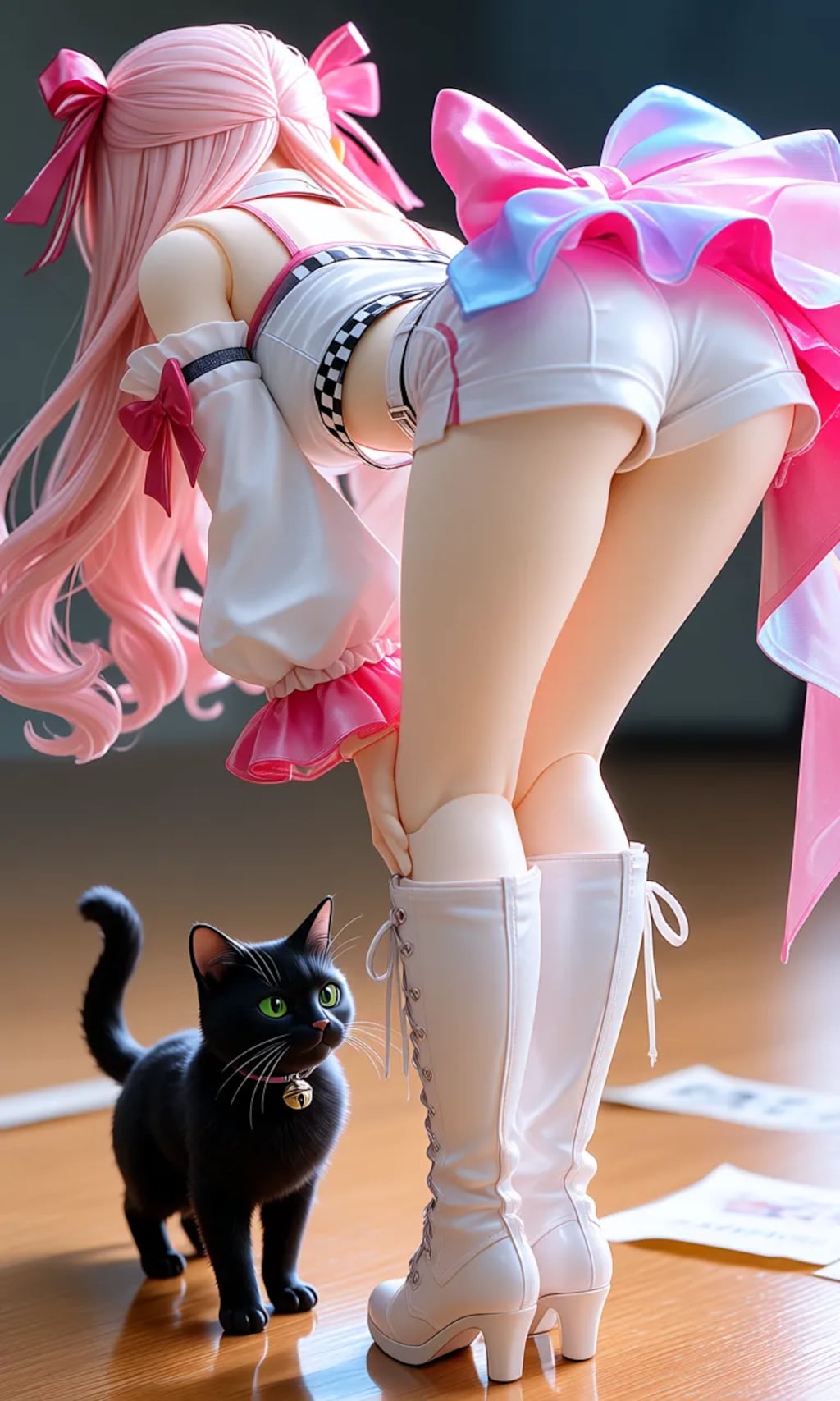 異世界制服少女達　 レースクィーンと黒猫🐈‍⬛　アクリルドールフィギュア