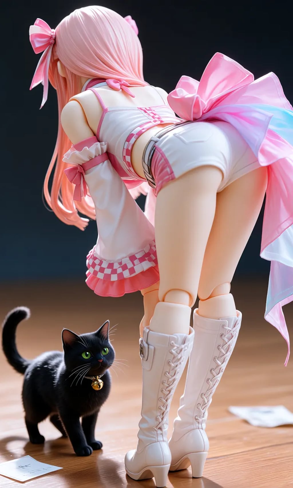 異世界制服少女達　 レースクィーンと黒猫🐈‍⬛　アクリルドールフィギュア