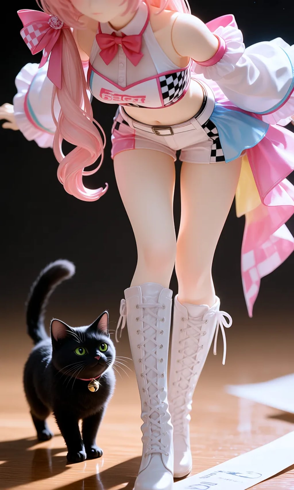 異世界制服少女達　 レースクィーンと黒猫🐈‍⬛　アクリルドールフィギュア