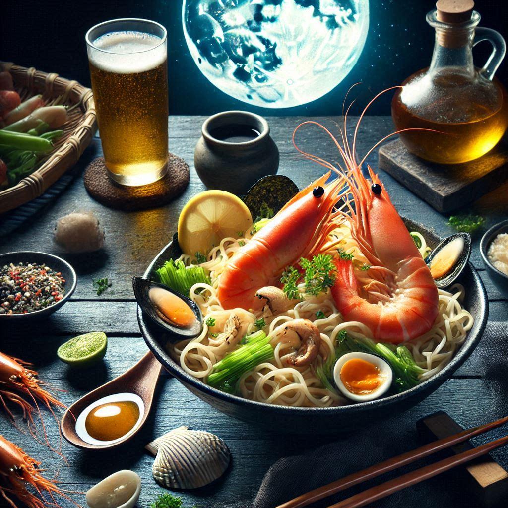 月見seafood noodle（字面通り） | の人気AIイラスト・グラビア