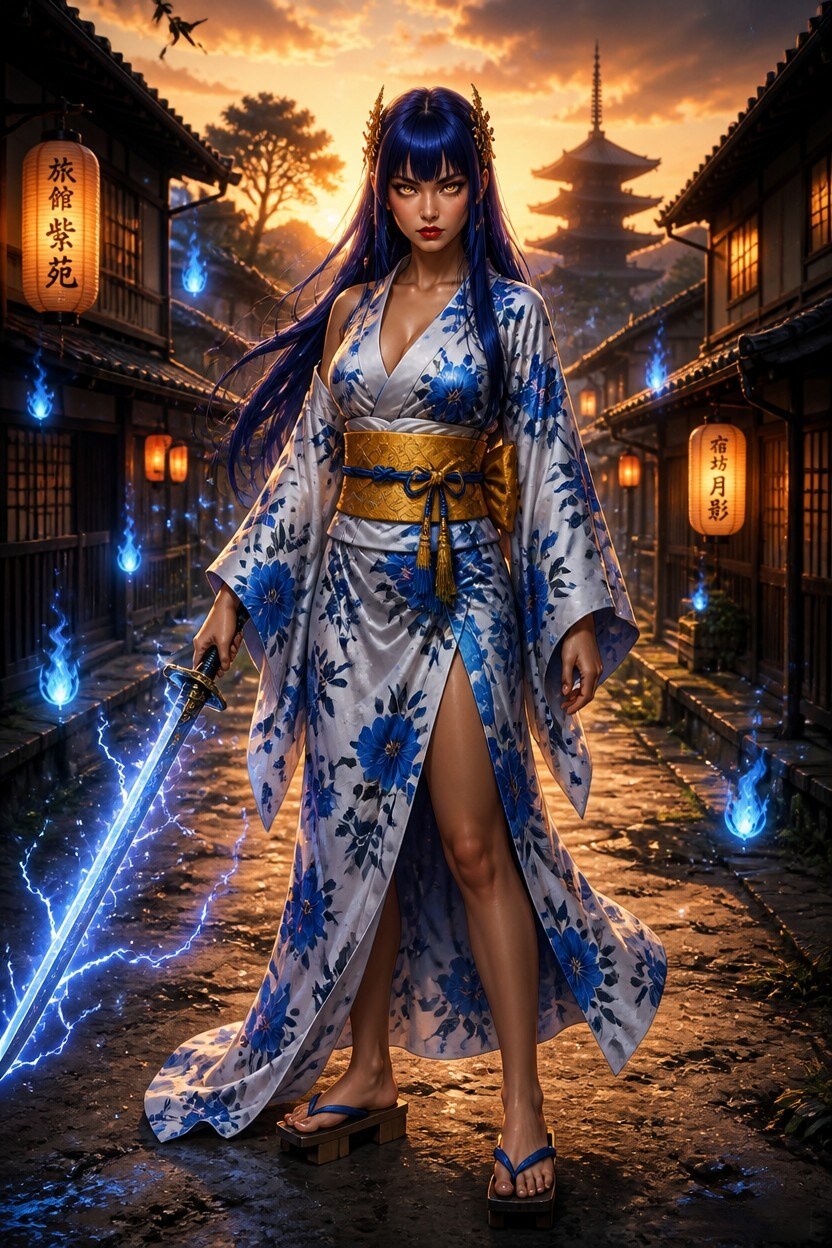京美人と夕暮れ