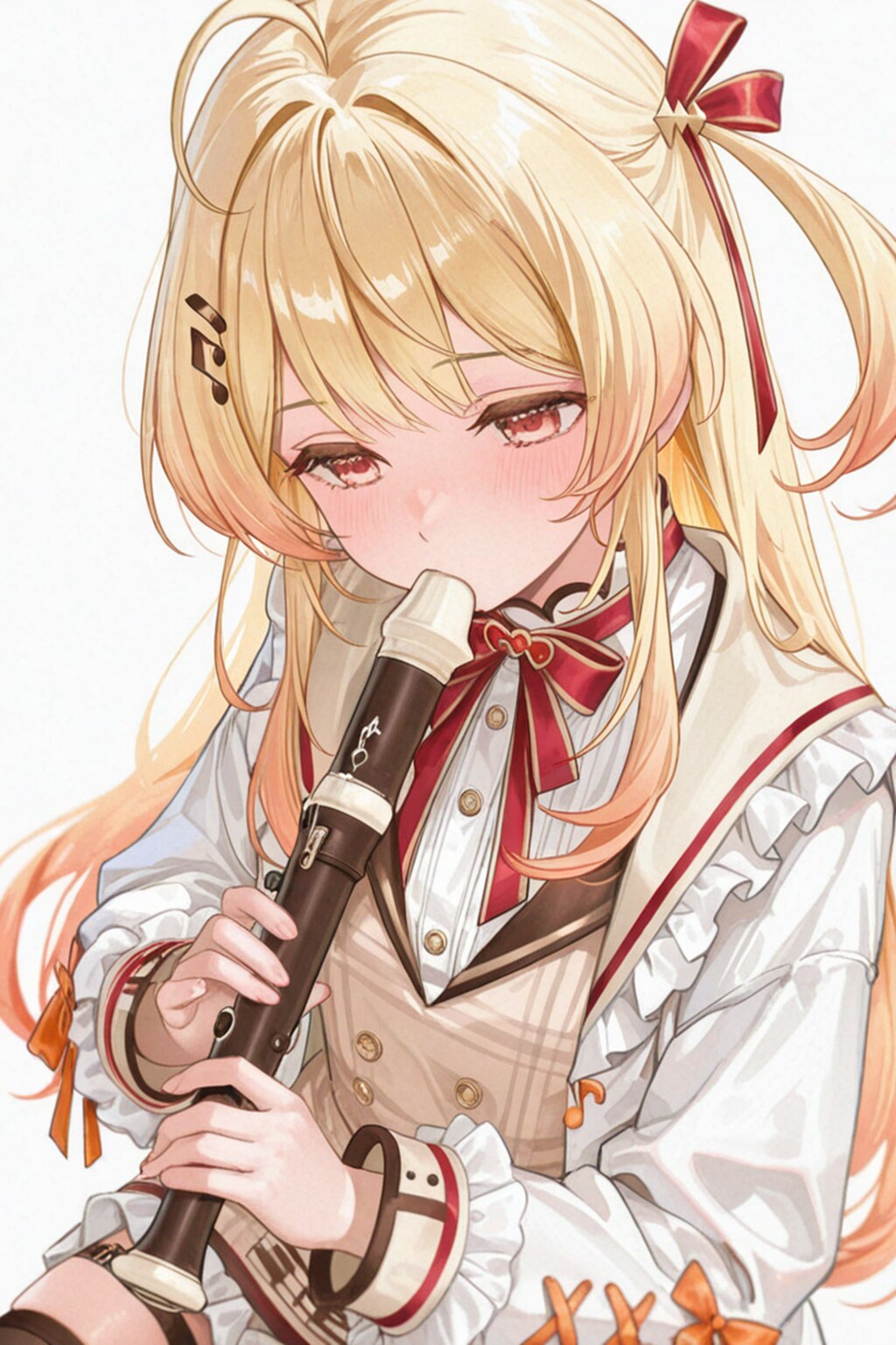 リコーダーを吹いているだけ