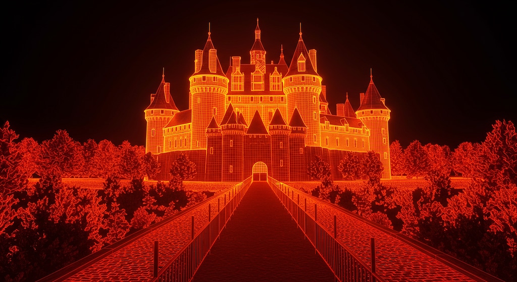 ワイヤーフレームお城アート その２