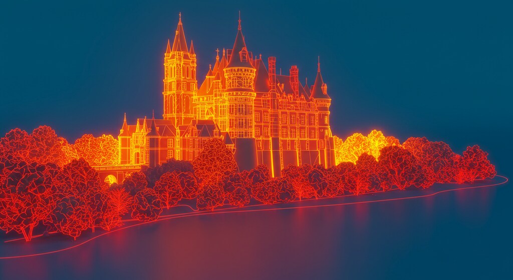 ワイヤーフレームお城アート その２