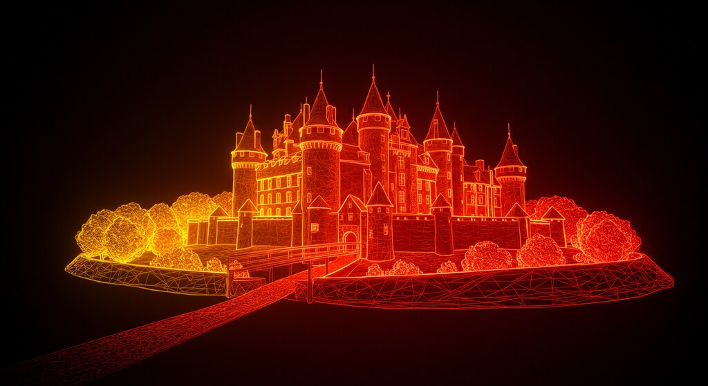 ワイヤーフレームお城アート その２